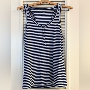 Navy and white tank